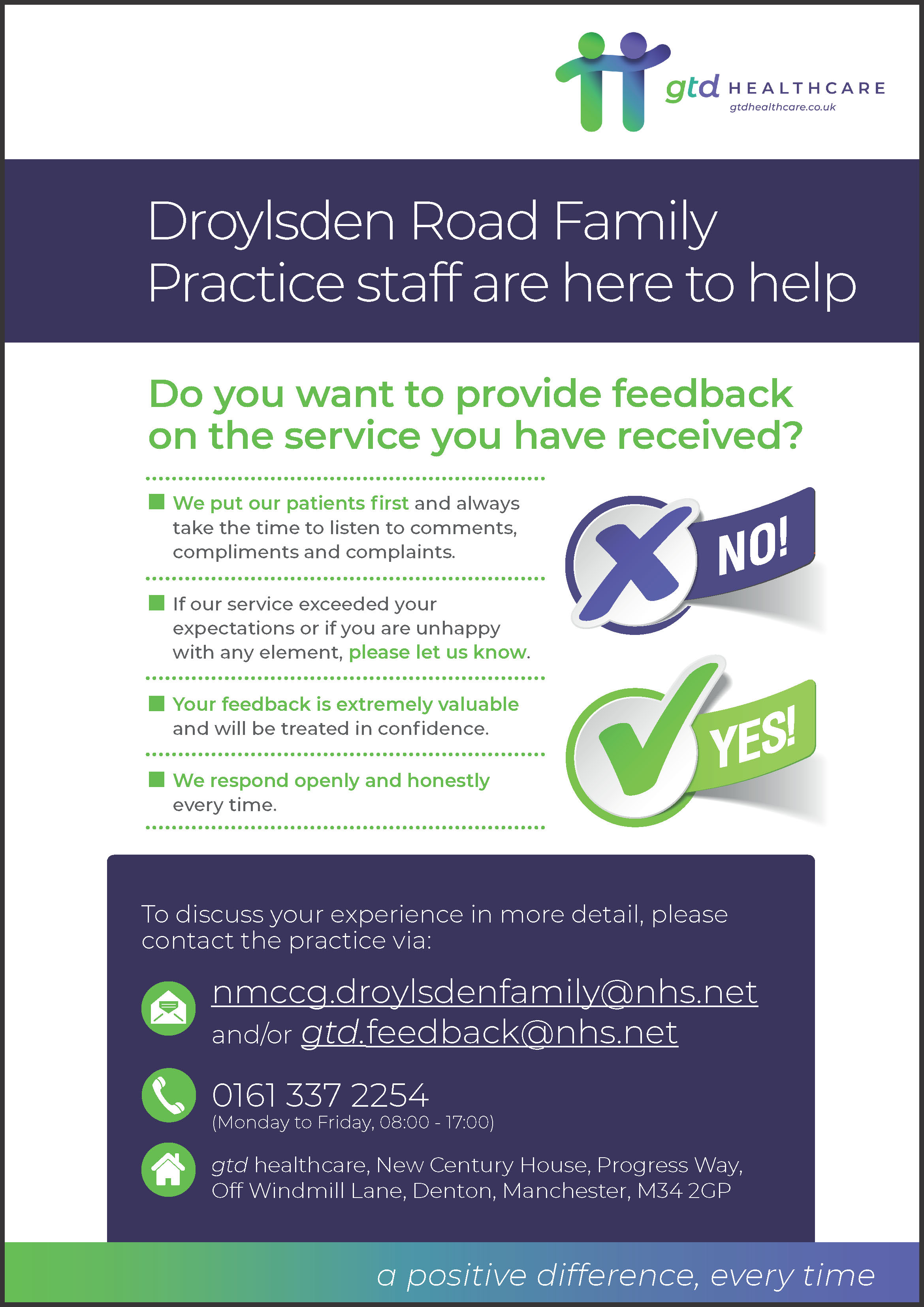 gtd - Compliments and complaints posters 5 Droylsden Road Family.jpg